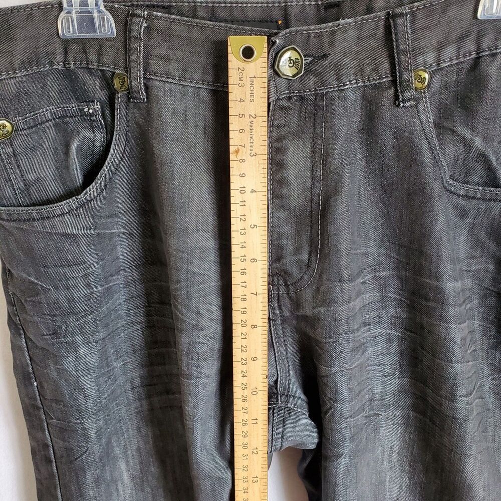 Blue Rag Jeans Mens Size 36 Charcoal Black Denim Distressed Streetwear Casual - Picture 4 of 16